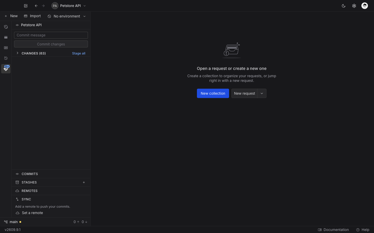 The Sync section of the Git panel with no remote set, reading Add a remote to push your commits above a Set a remote button
