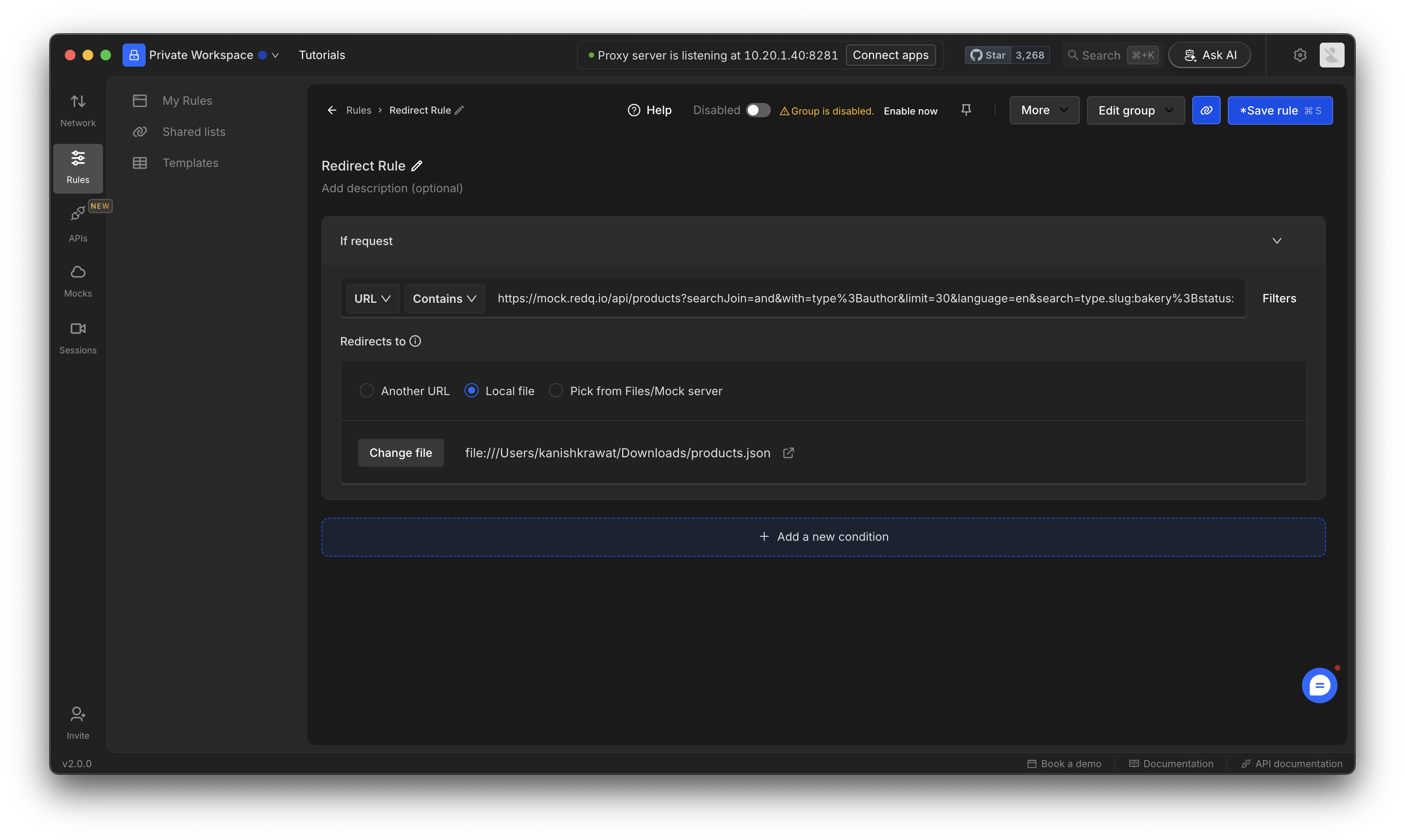 Redirect Request - Requestly