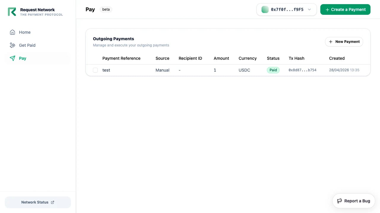 Pay list (outgoing payouts)