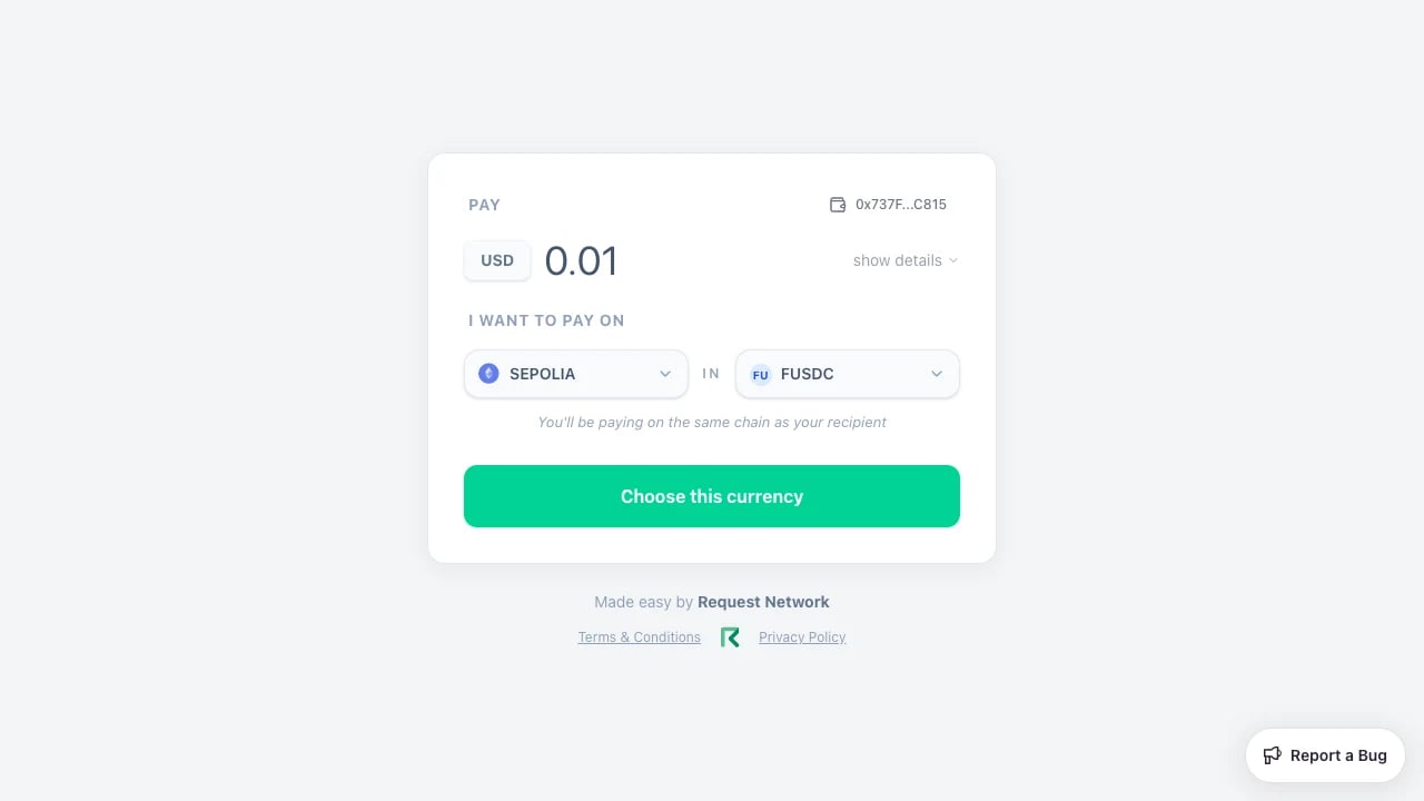 Secure Payment options view