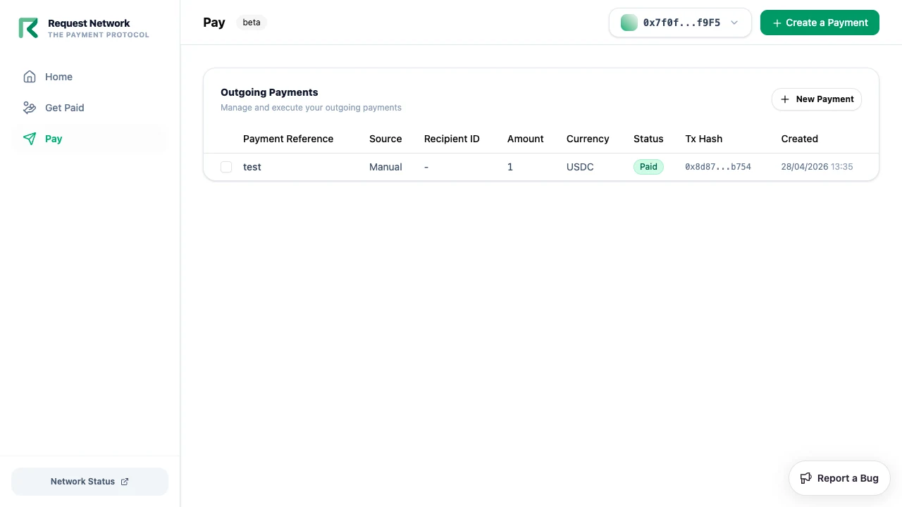 Pay list (outgoing payouts)
