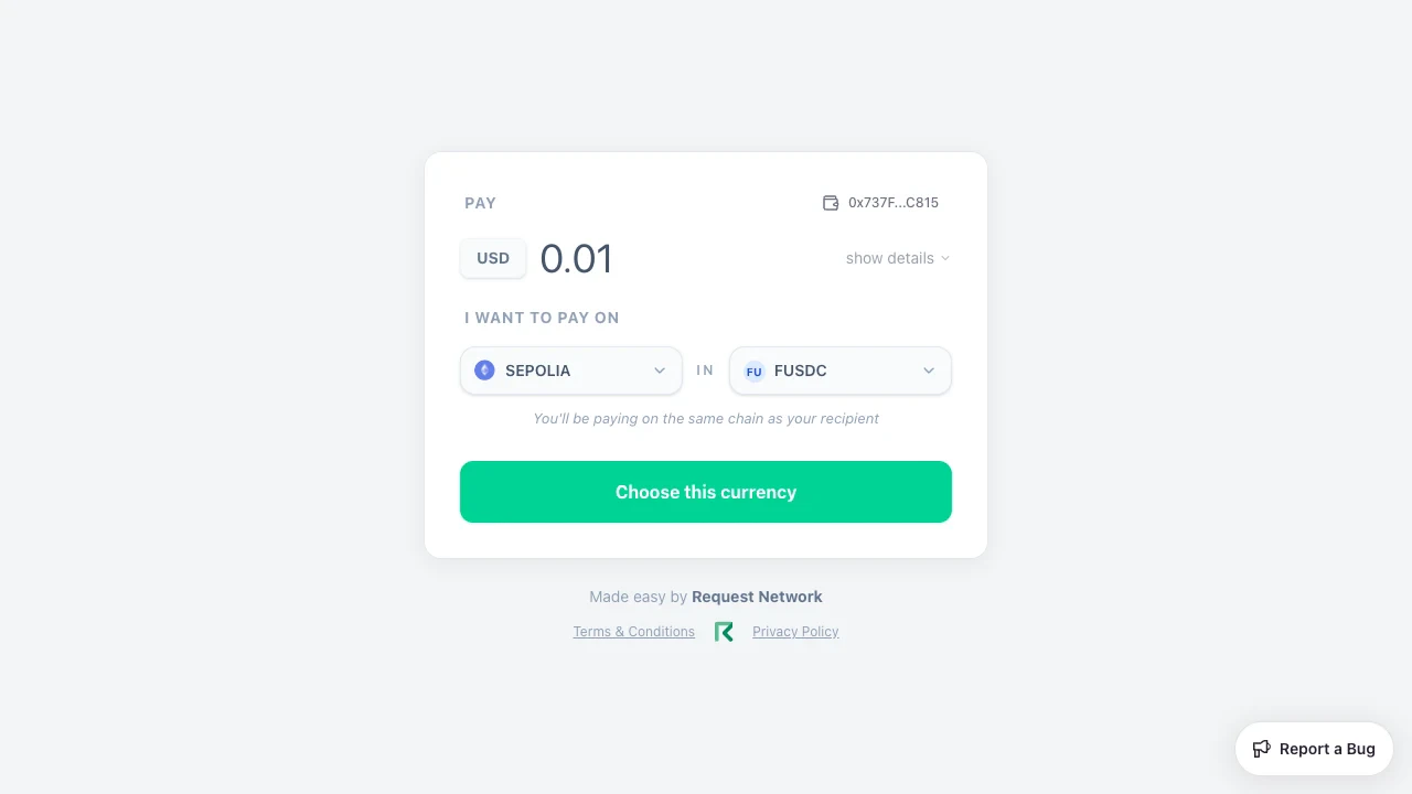 Secure Payment options view