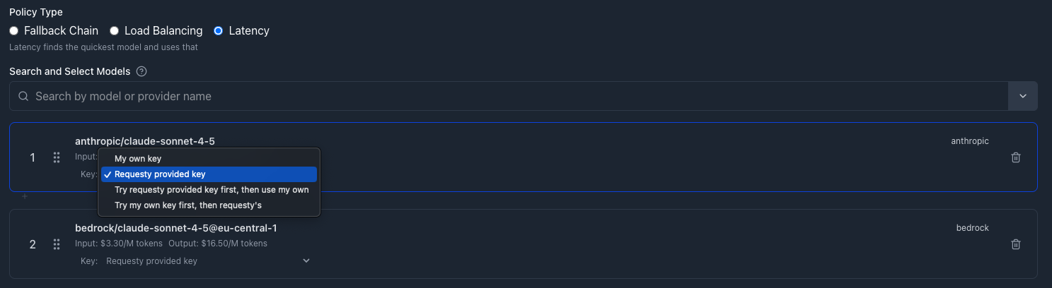 Latency Routing Policy
