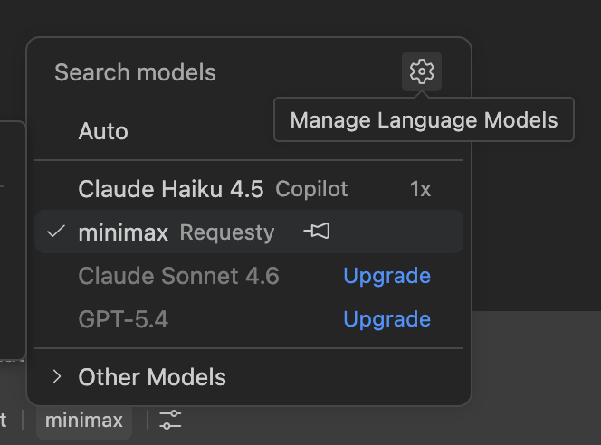 Manage Language Models from the model picker