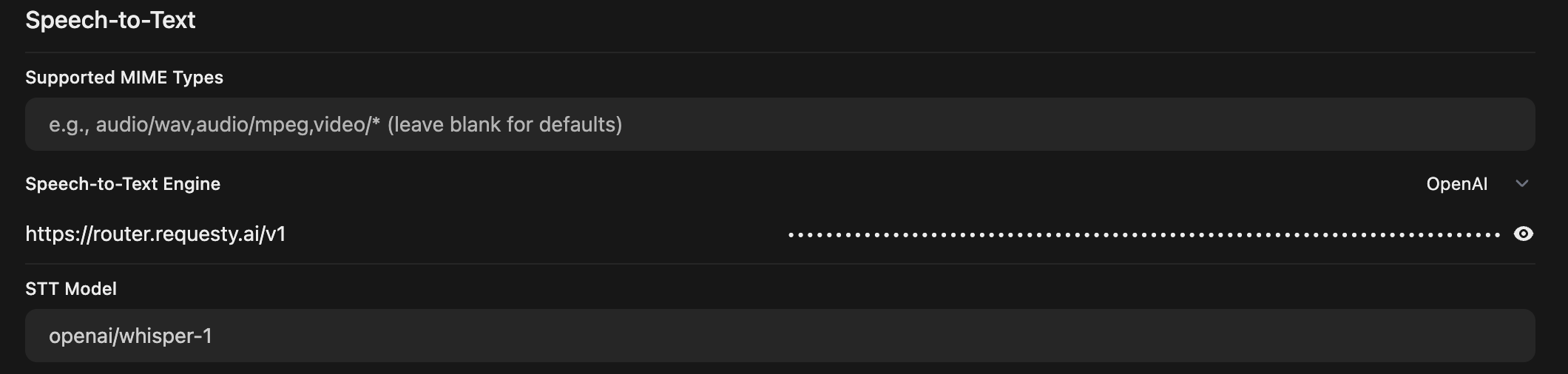 Speech-to-Text Configuration