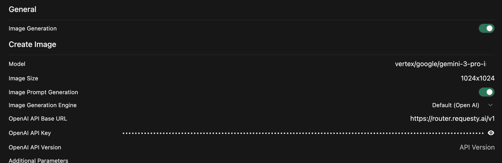 Image Generation Configuration