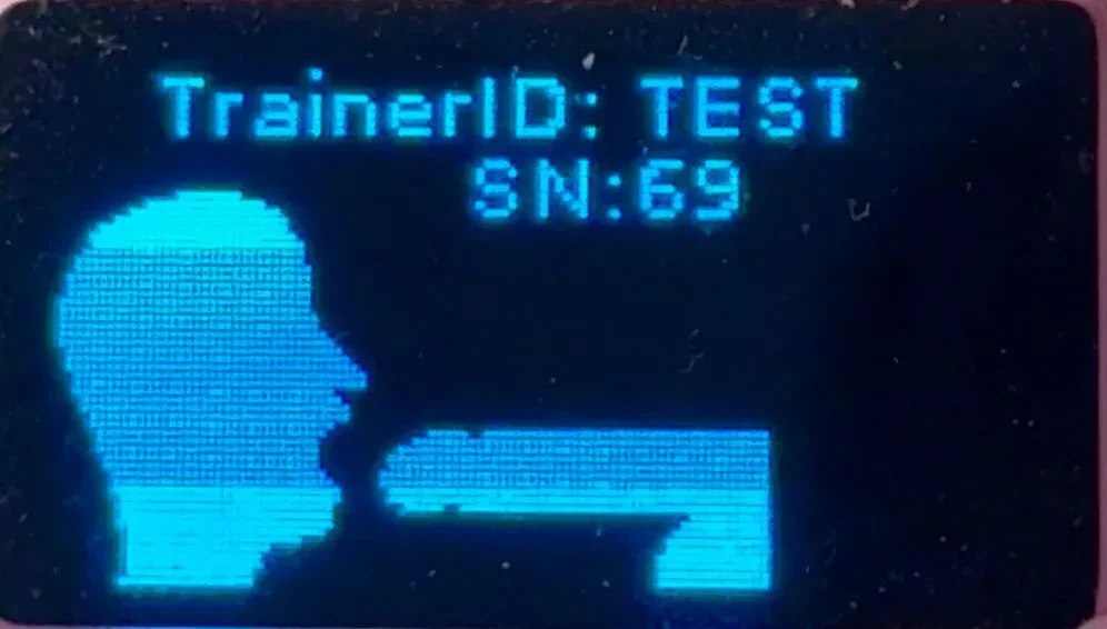 Deepthroat Trainer display highlighting the Trainer ID location at the top center