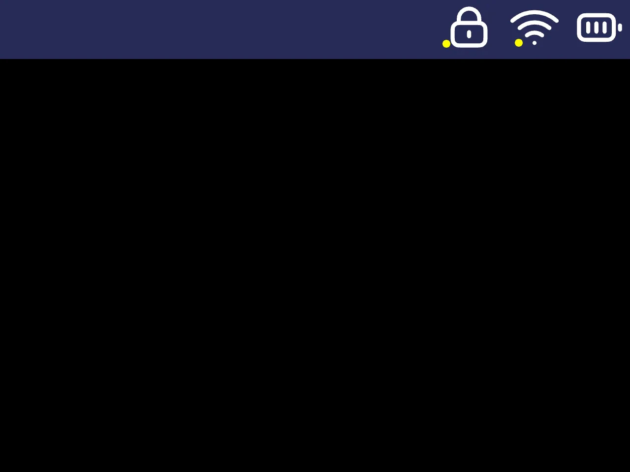 Lockbox header bar showing status icons
