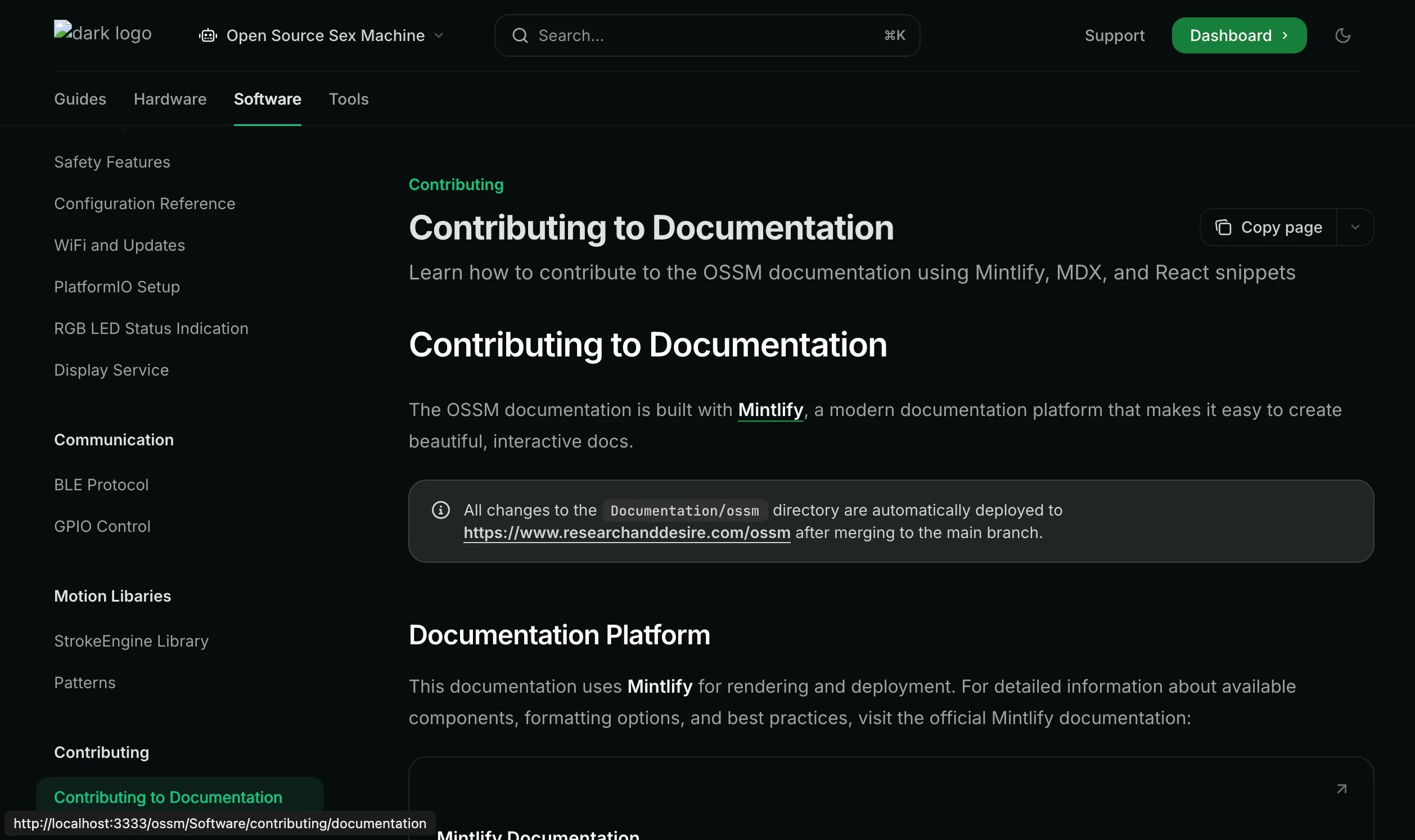 Local documentation preview