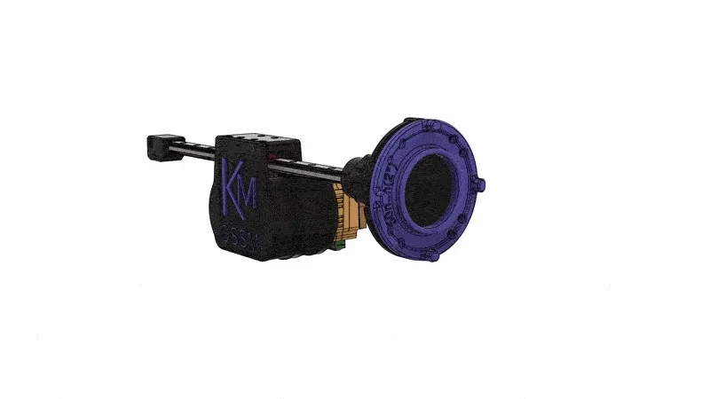 Exploded view of actuator from front angle