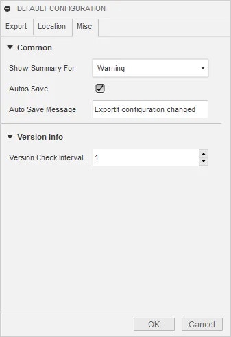 ExportIt Misc tab showing miscellaneous options