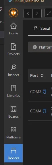 COM port selection in PlatformIO