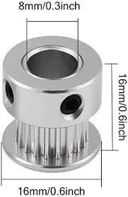 GT2 timing pulley, 20 teeth, 8 mm bore