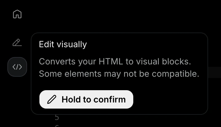 Hold to confirm