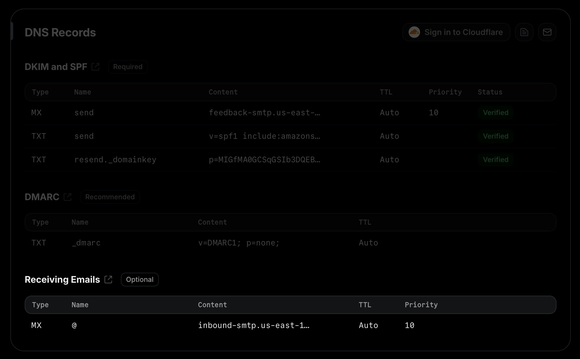 Add DNS records for Inbound Emails