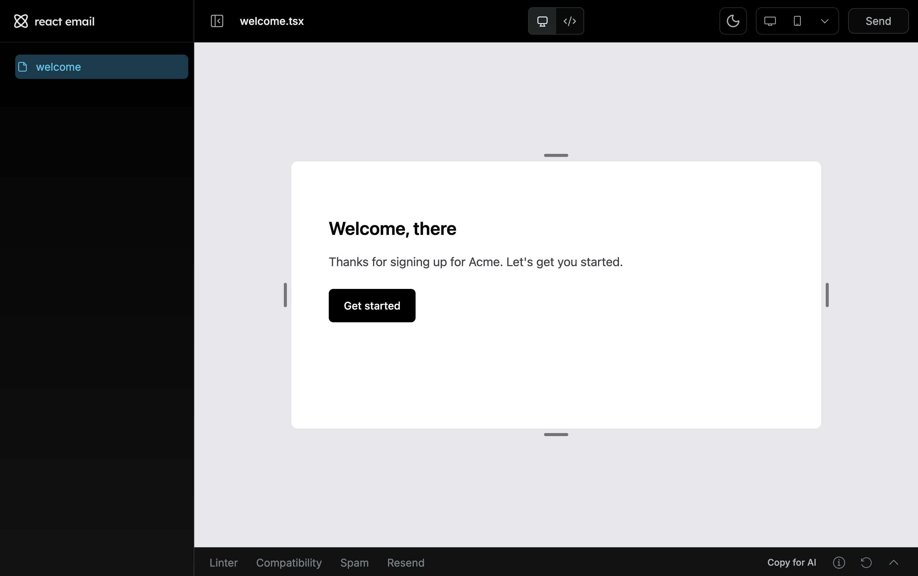 React Email Preview server