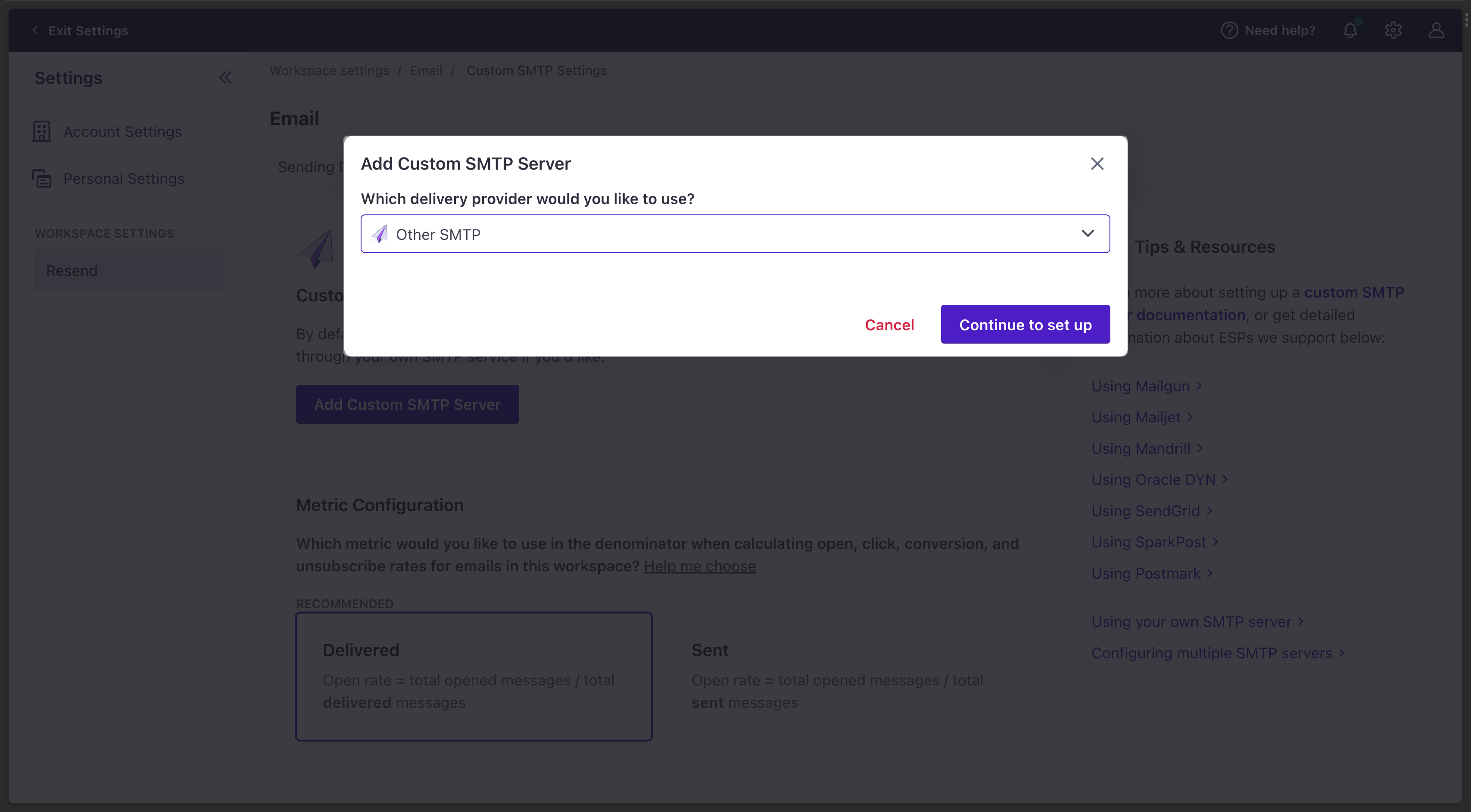 Customer.io SMTP - Other SMTP