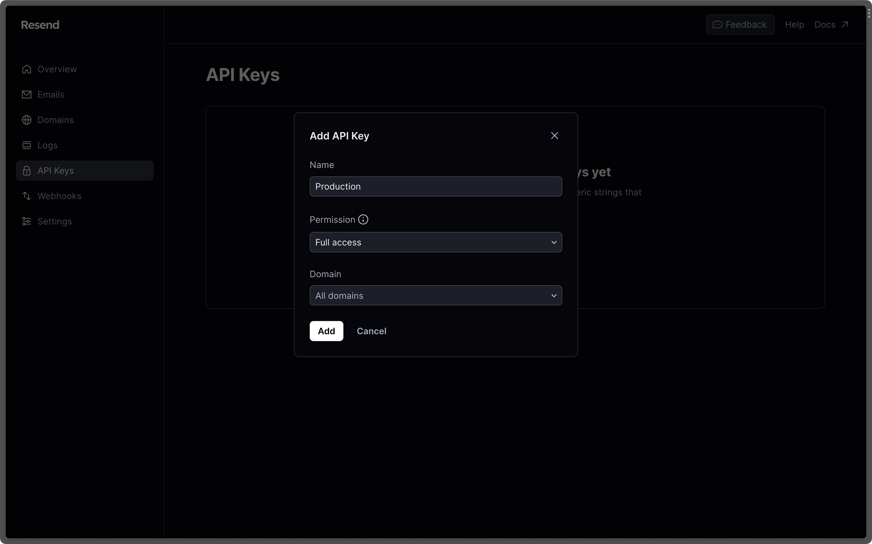 Add API Key