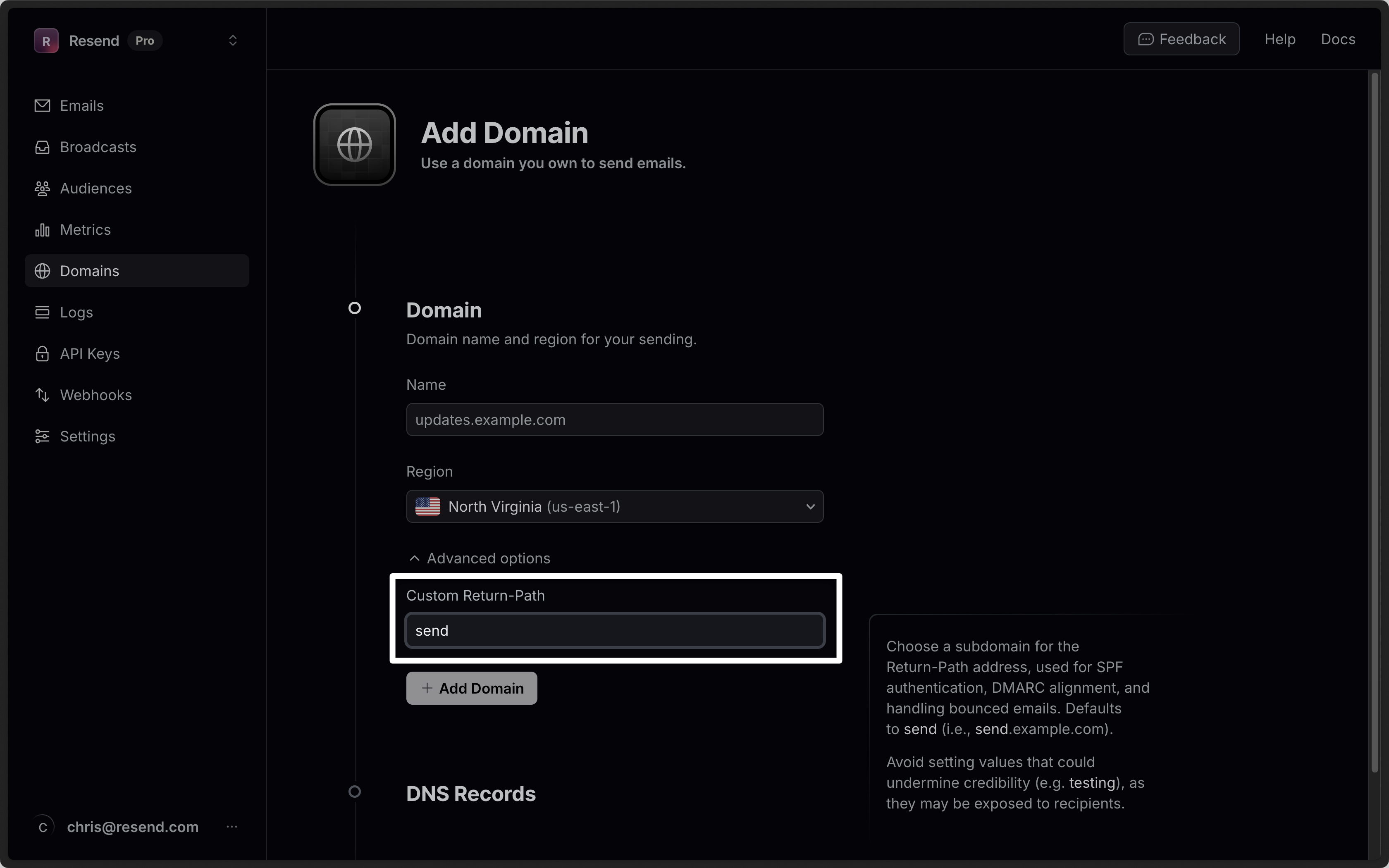 Custom Return Path