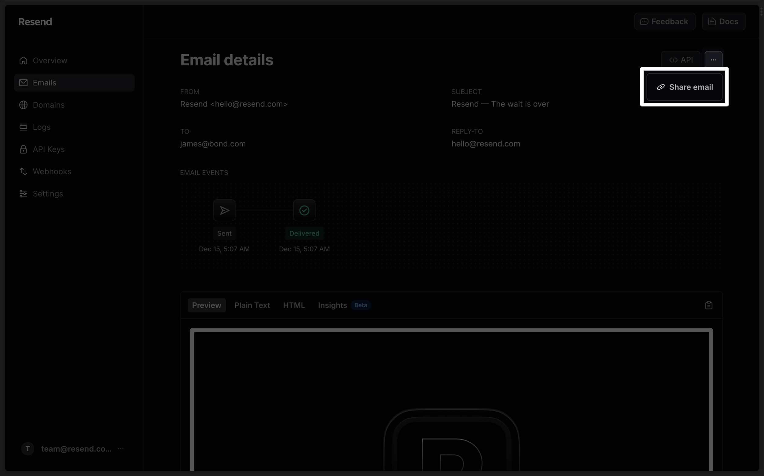Resend Code To Email Managing Emails - Resend