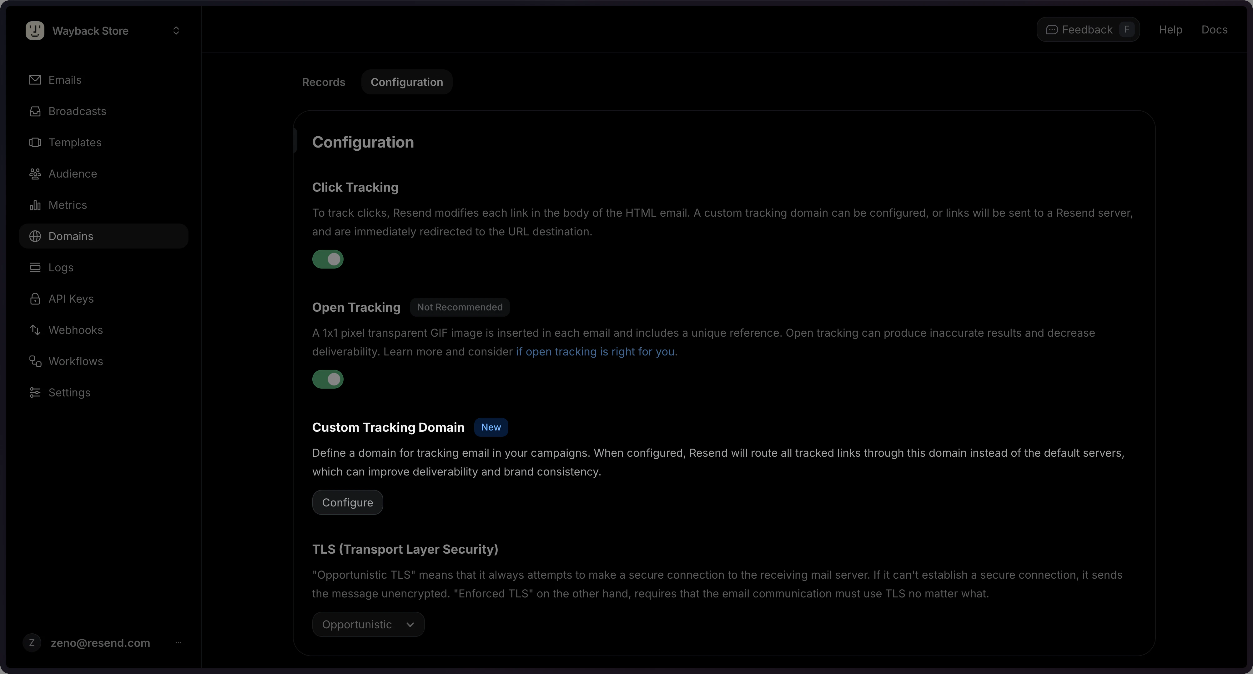 Configure Custom Tracking Domain