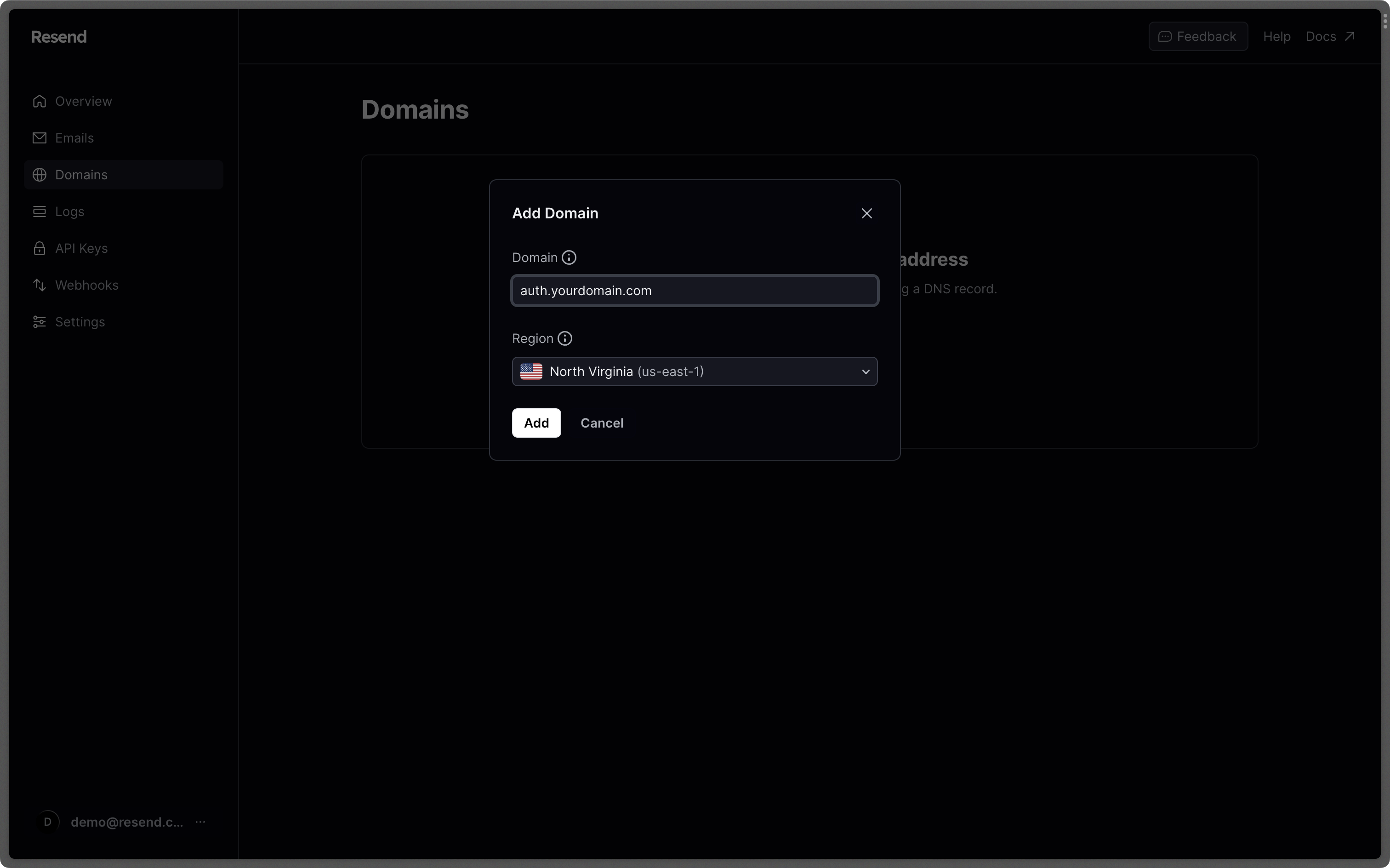 Create auth subdomain