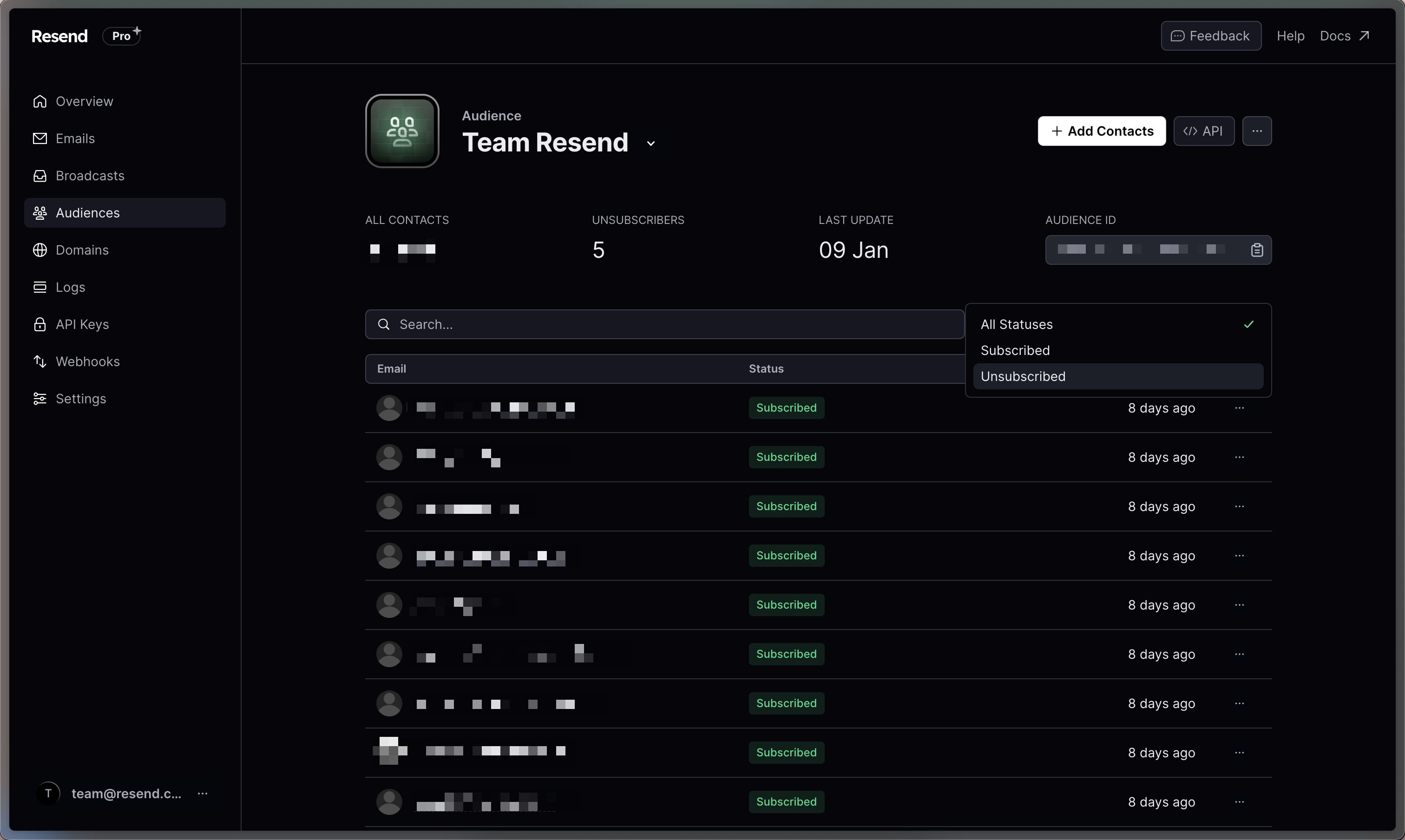 Managing Unsubscribe List