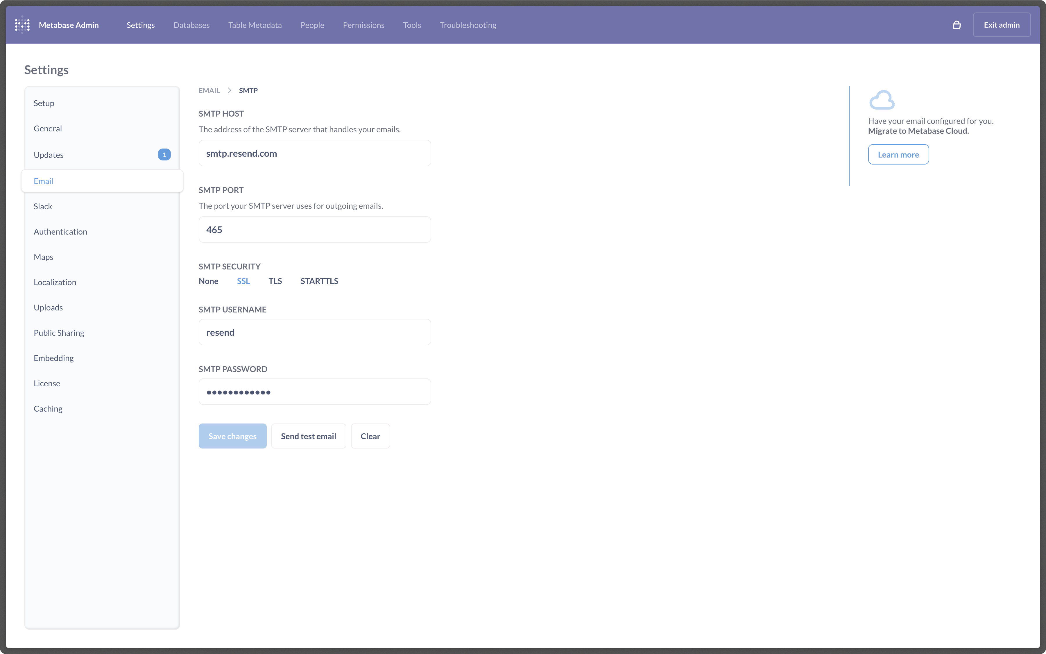 Metabse Cloud SMTP