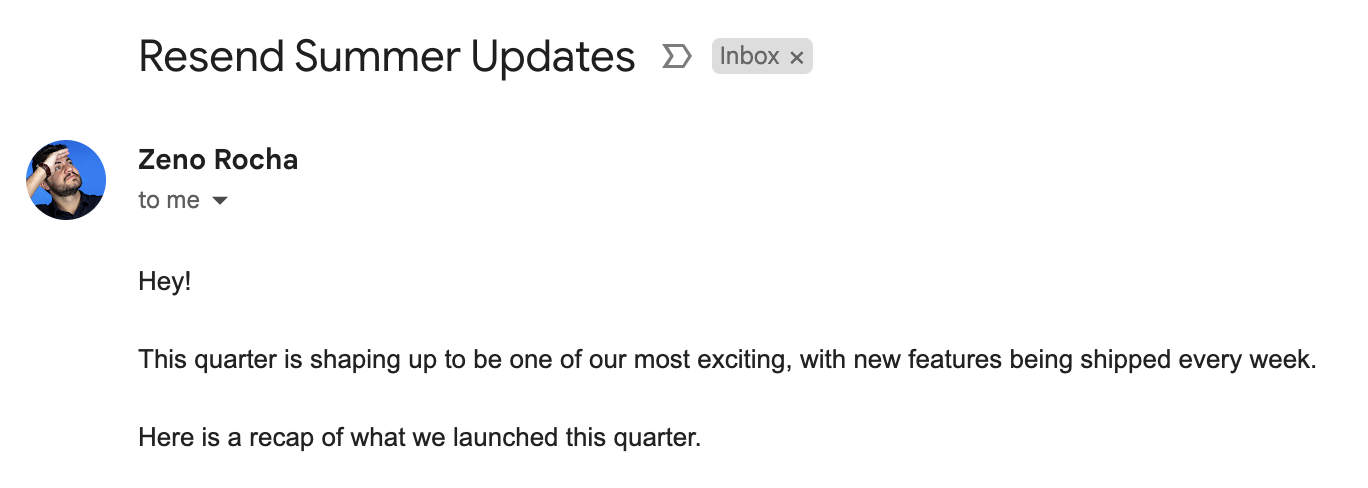 Email with an avatar