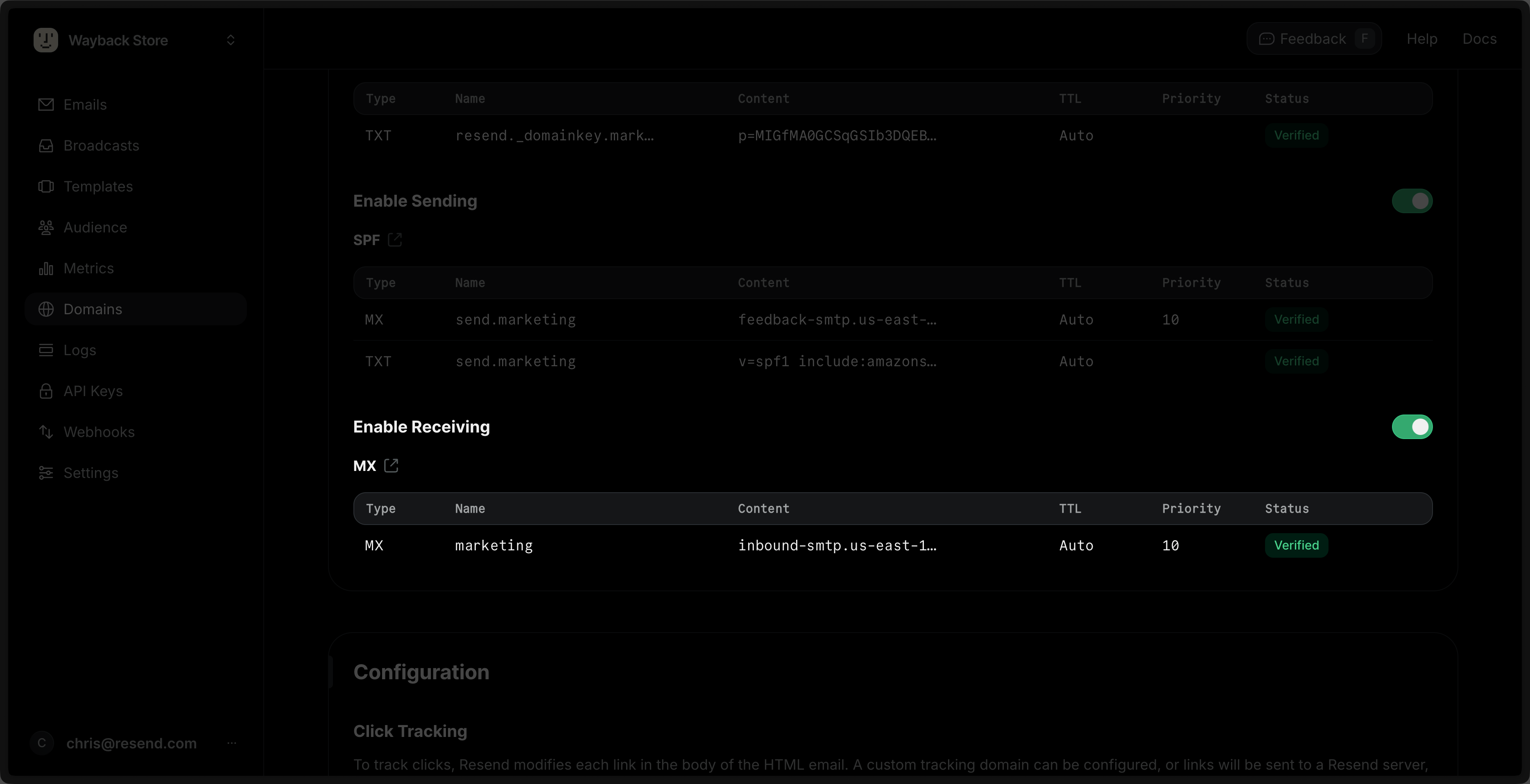 Verify a domain with Inbound