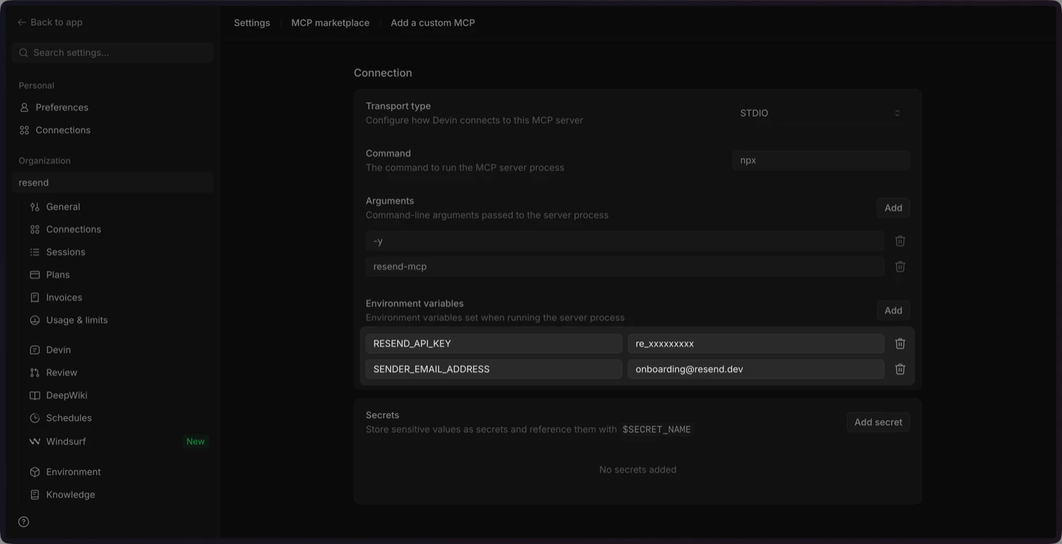 Update the environment variables