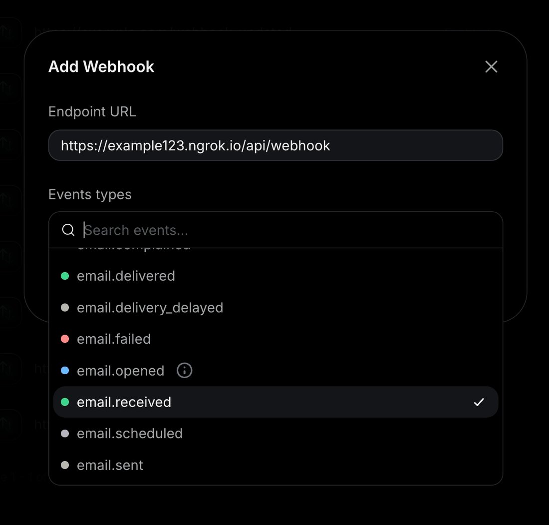 Resend Code Ui Web Managing Webhooks - Resend