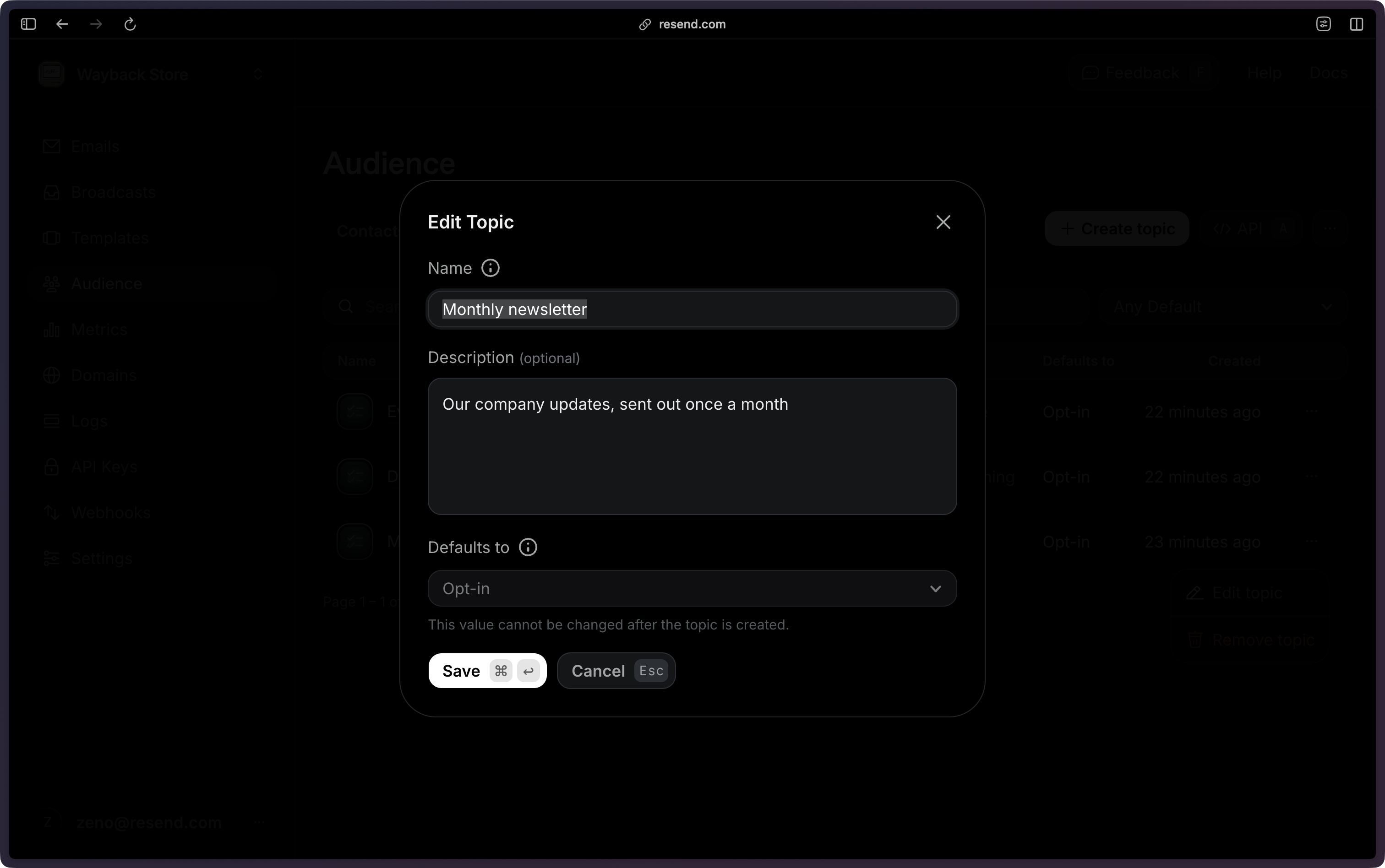 View edit topic