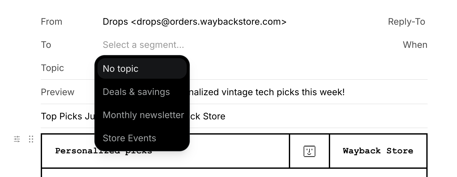 Send emails with a Topic