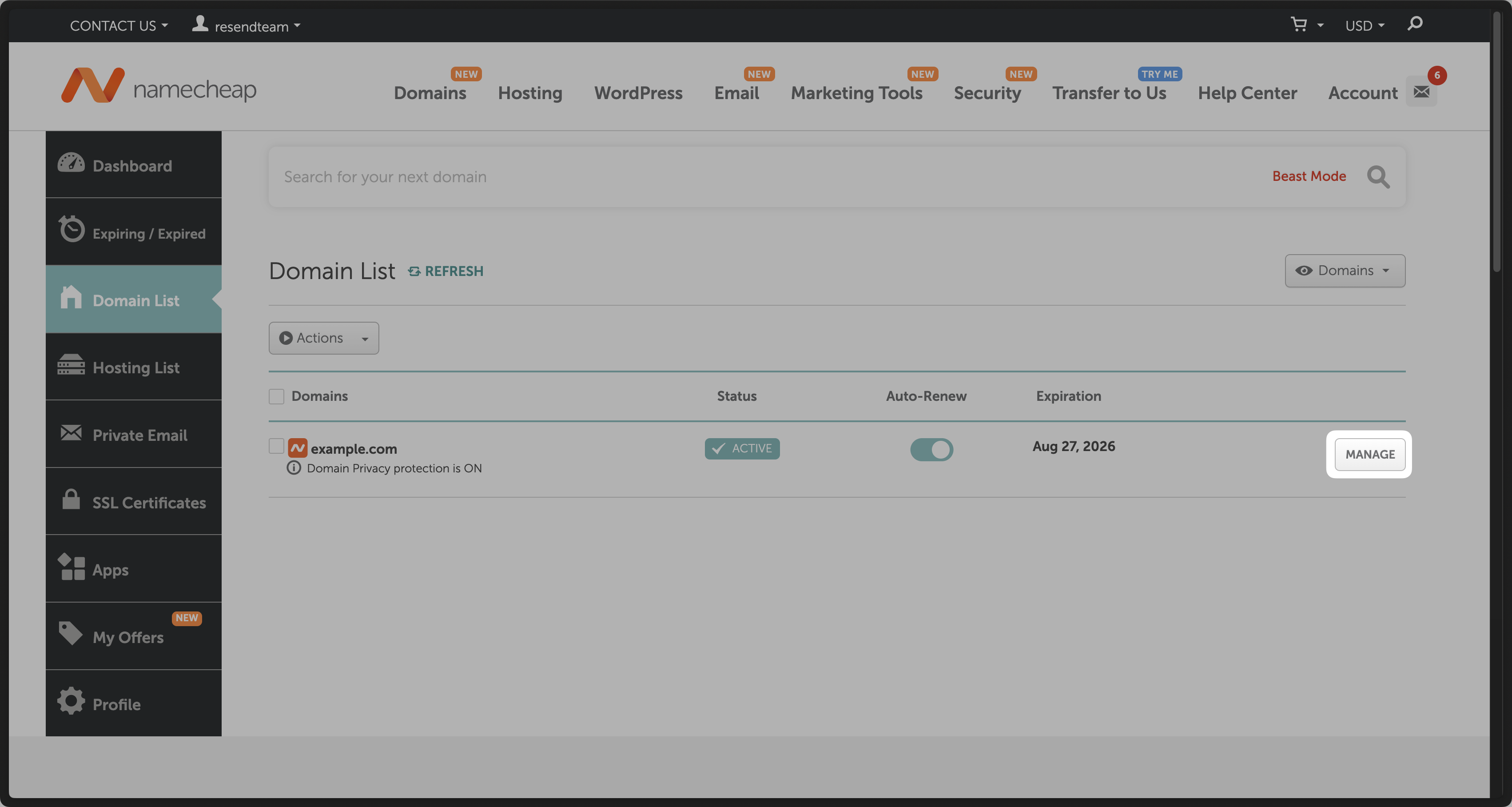 Domain Details