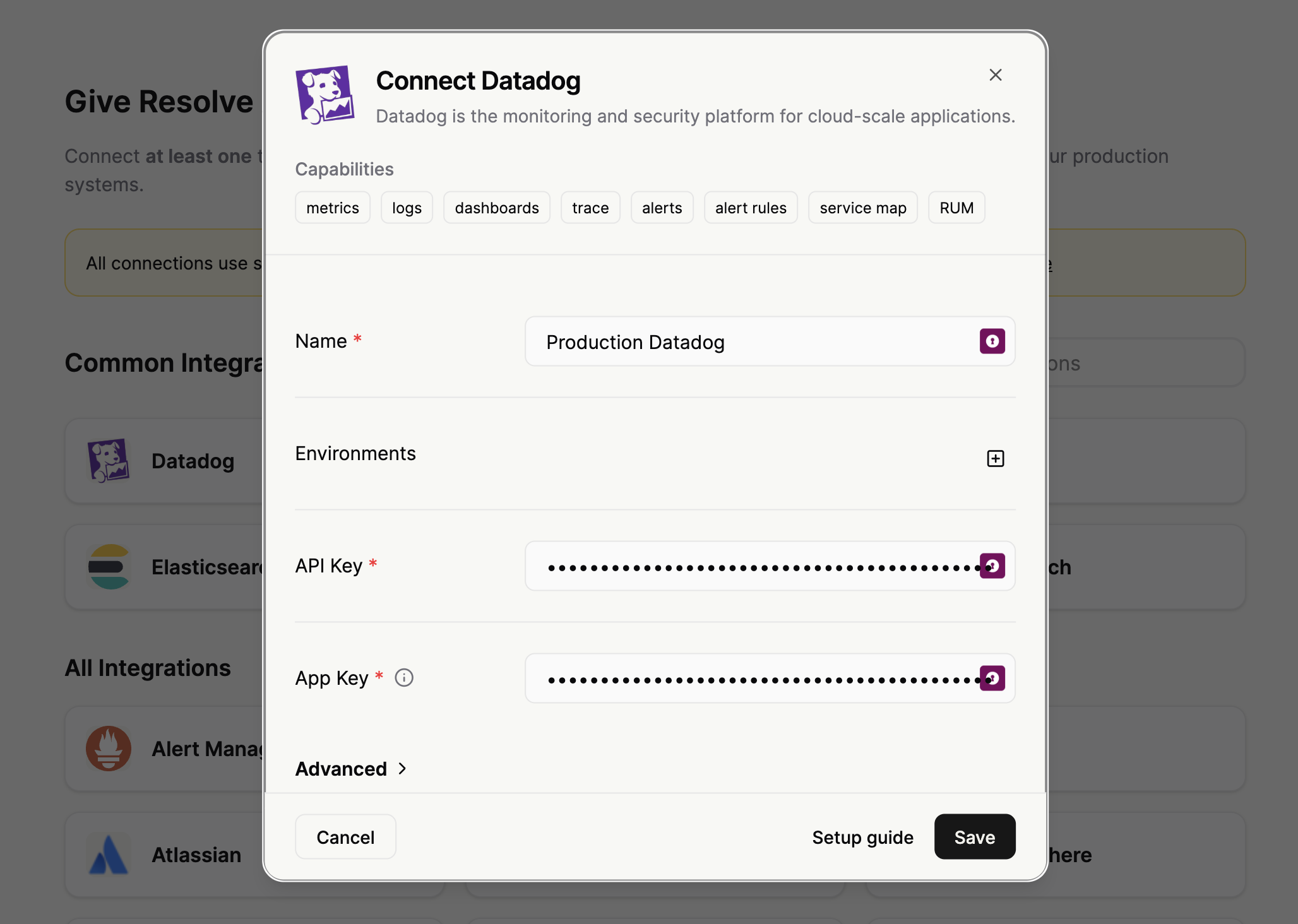 Configure integration