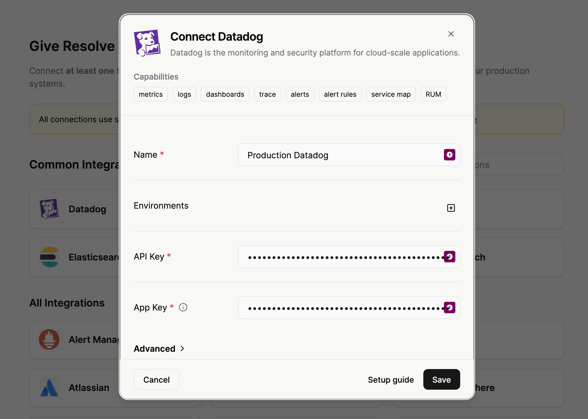 Configure integration