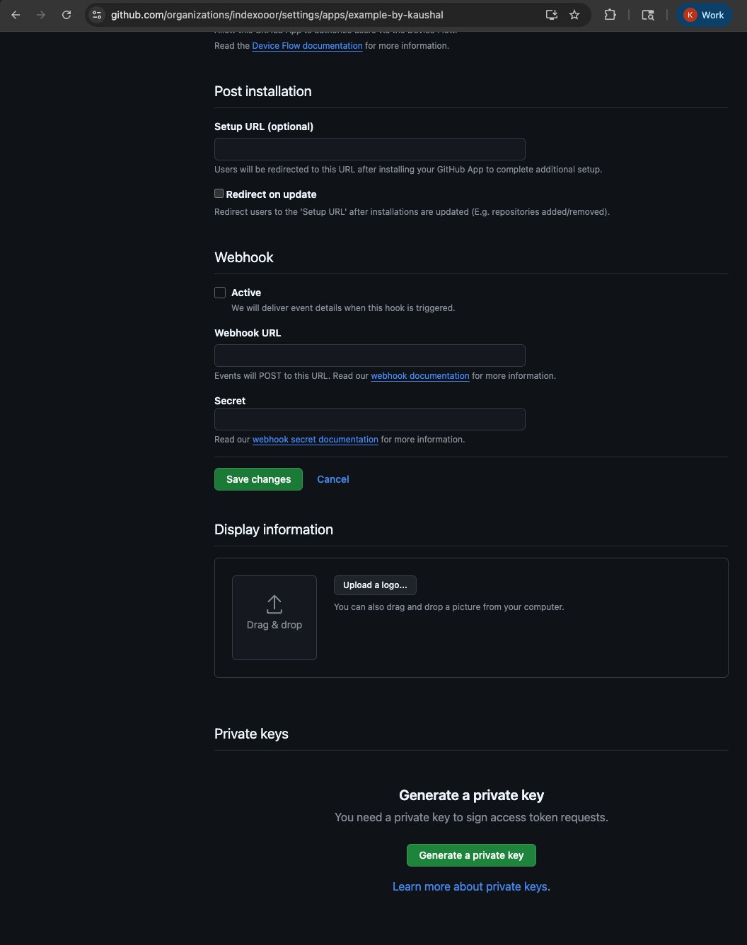 Generate a private key section