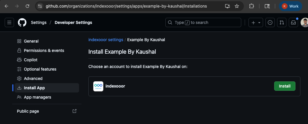 Install App page
