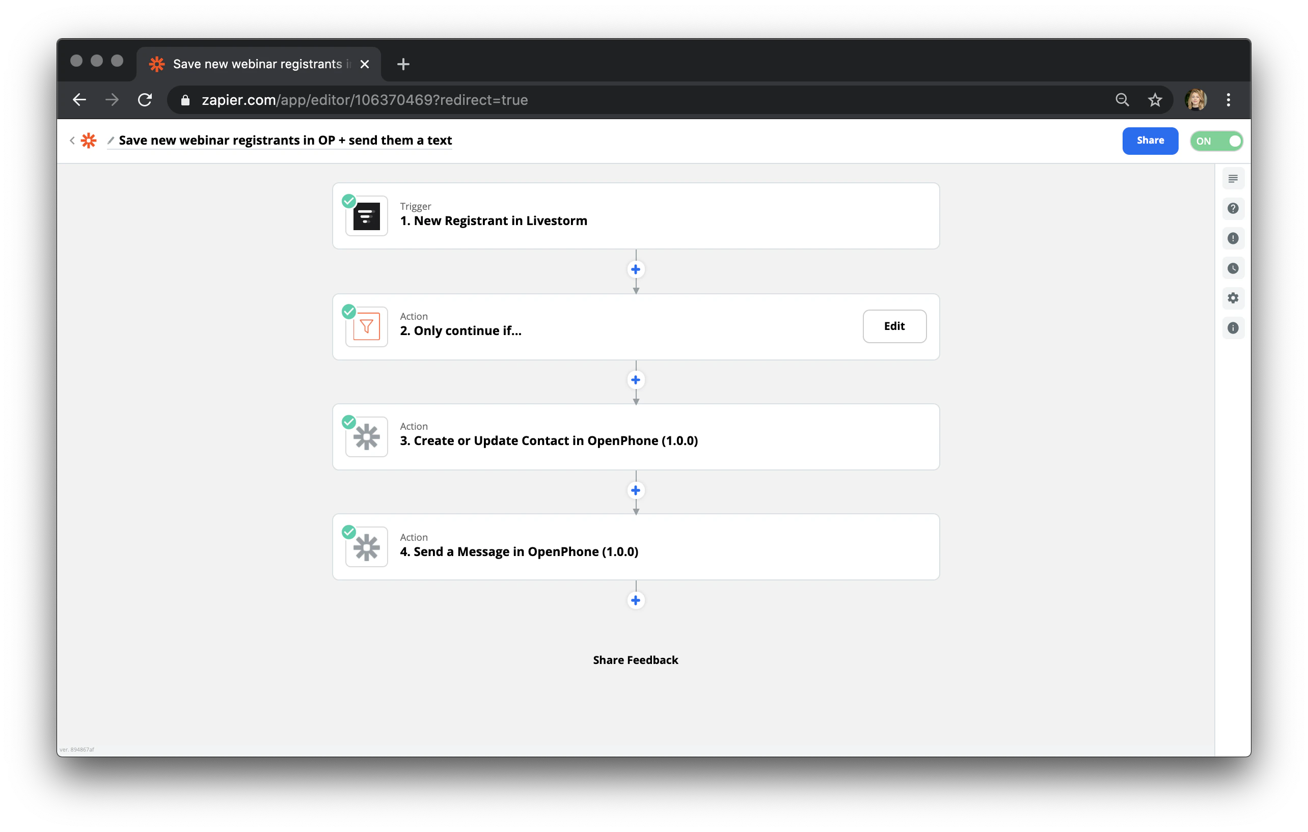 Demo registration trigger setup