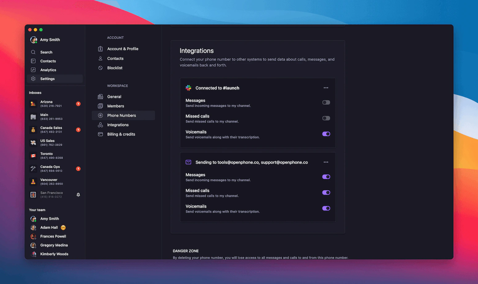Slack notification preferences configuration