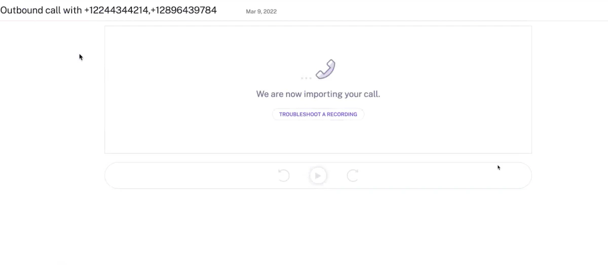Call recording importing from Quo to Gong