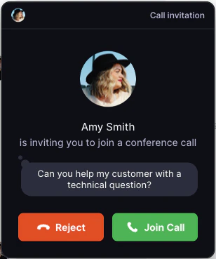 Group call invitation interface