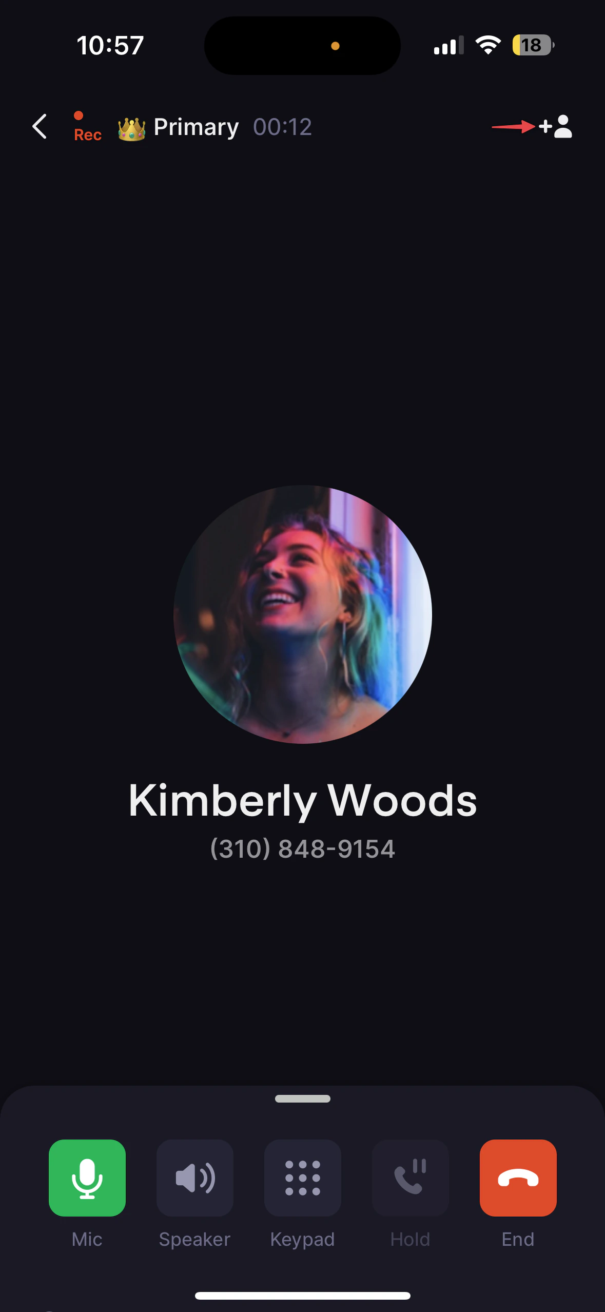 Adding participants on mobile interface