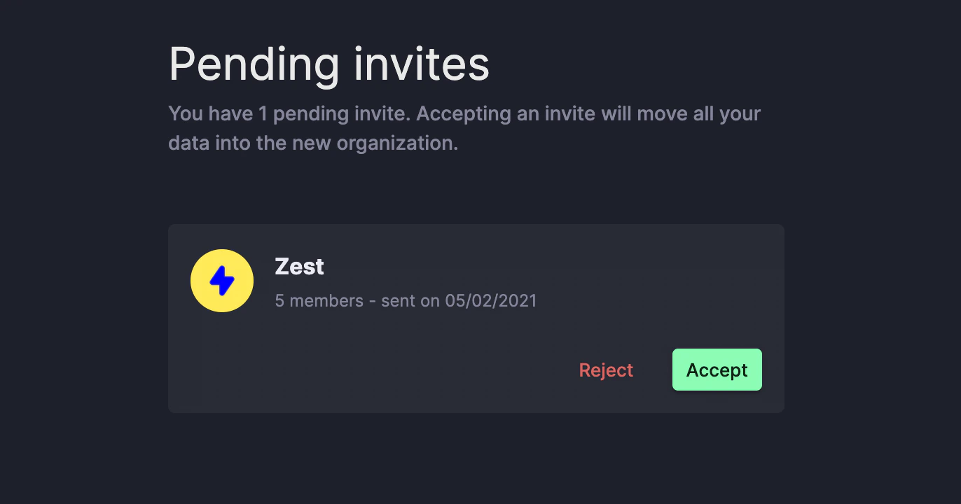 Join company workspace option