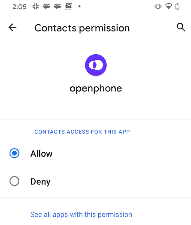 Android permissions for contacts