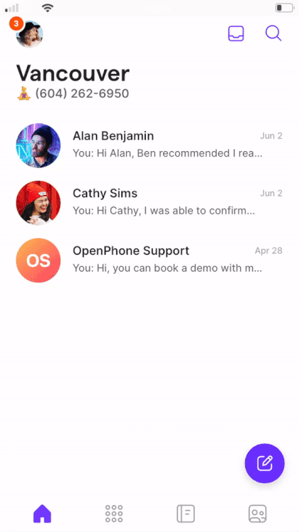 Mark conversation as done on mobile device