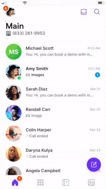 Filtering conversations on mobile