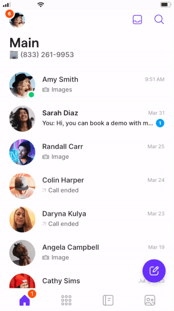 Filtering unread messages on mobile