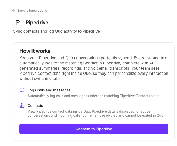 Pipedrive Activity Syncing